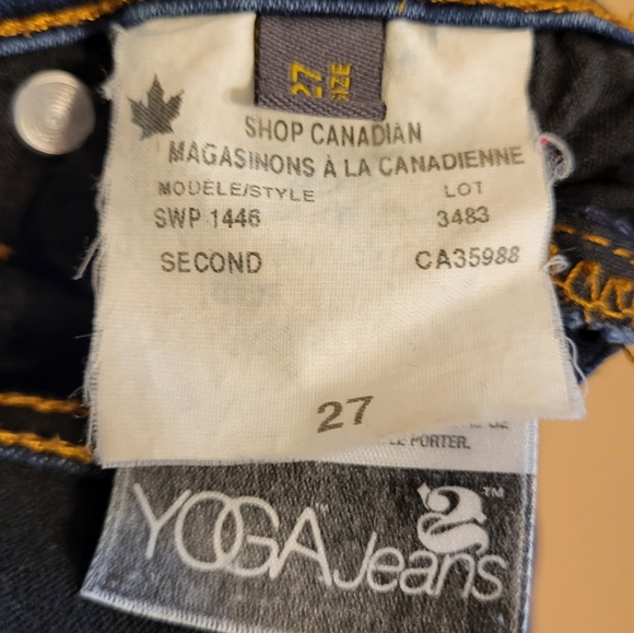 Yoga Jeans. Rich dark blue with copper stitching. Skinny. Sz 27 - Picture 6 of 6